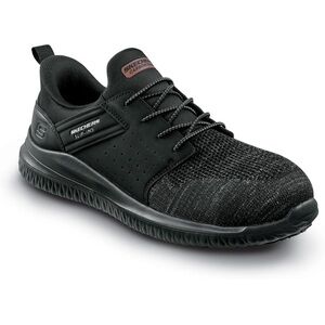 SKECHERS BLACK BRYAN MAXTRAK COMPOSITE TOE SLIP INS SLIP RESISTANT MEMORY FOAM